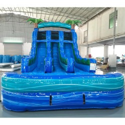 15ft island drop dual lane center climb inflatable water slide3 1 1 15' Island Drop Dual Lane Center Climb
