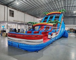 18ft baja splash dual lane center climb inflatable water slide1 1 1 18' Baja Center Climb Water Slide with Pool