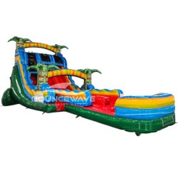18' Reggae Hybrid Dual Lane Water Slide with Pool