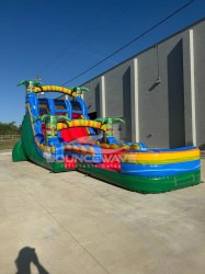 18ft reggae rush hybrid dual lane inflatable water slide4 1754592 1 18' Reggae Hybrid Dual Lane Water Slide with Pool